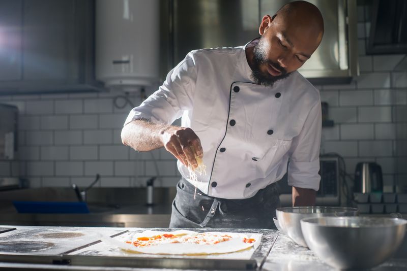 Pizza inn kitchen team at work