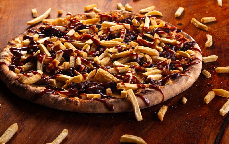 Truffle mushroom pizza with wild mushrooms and truffle oil